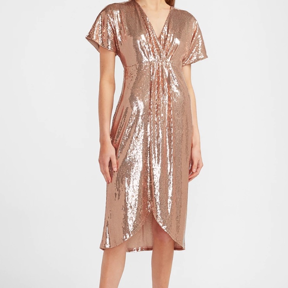 Express gold sequins dress size XXS